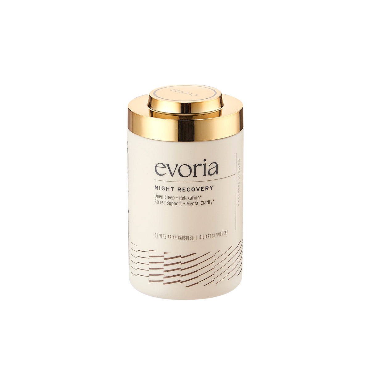 Evoria Night Recovery bottle, 60 vegetarian capsules, with a gold cap