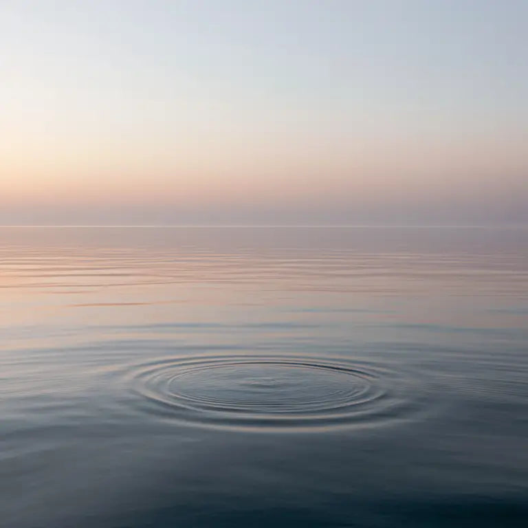 Calm water ripples representing nighttime stress relief and relaxation